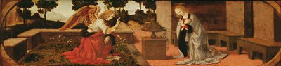 The Annunciation, predella panel from an altarpiece, 1478-85 by Lorenzo di Credi